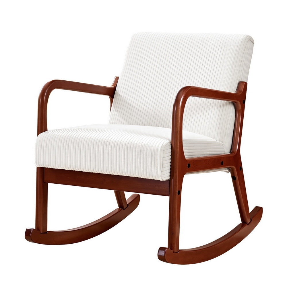 Mireille Rocking Armchair Lounge Chair Corduroy - Beige