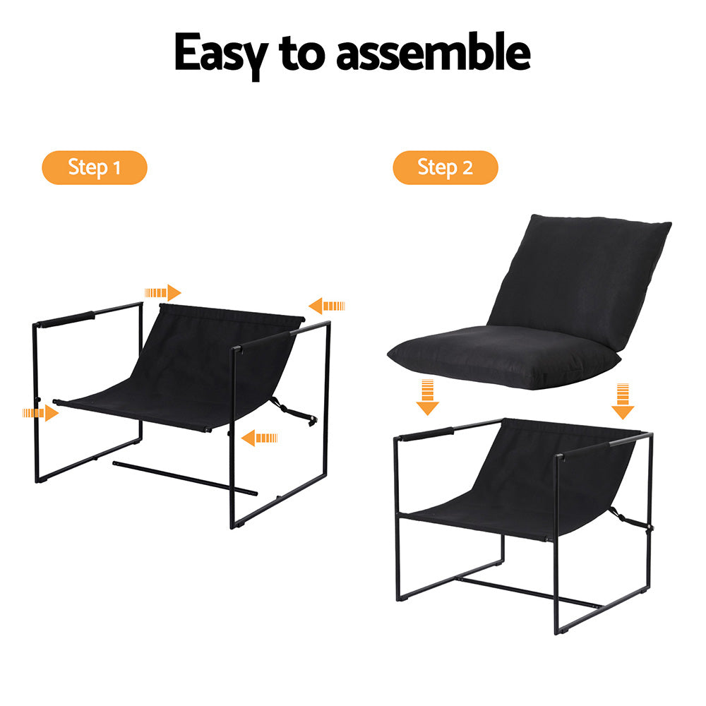 Macrina Armchair Lounge Chair Sling - Black