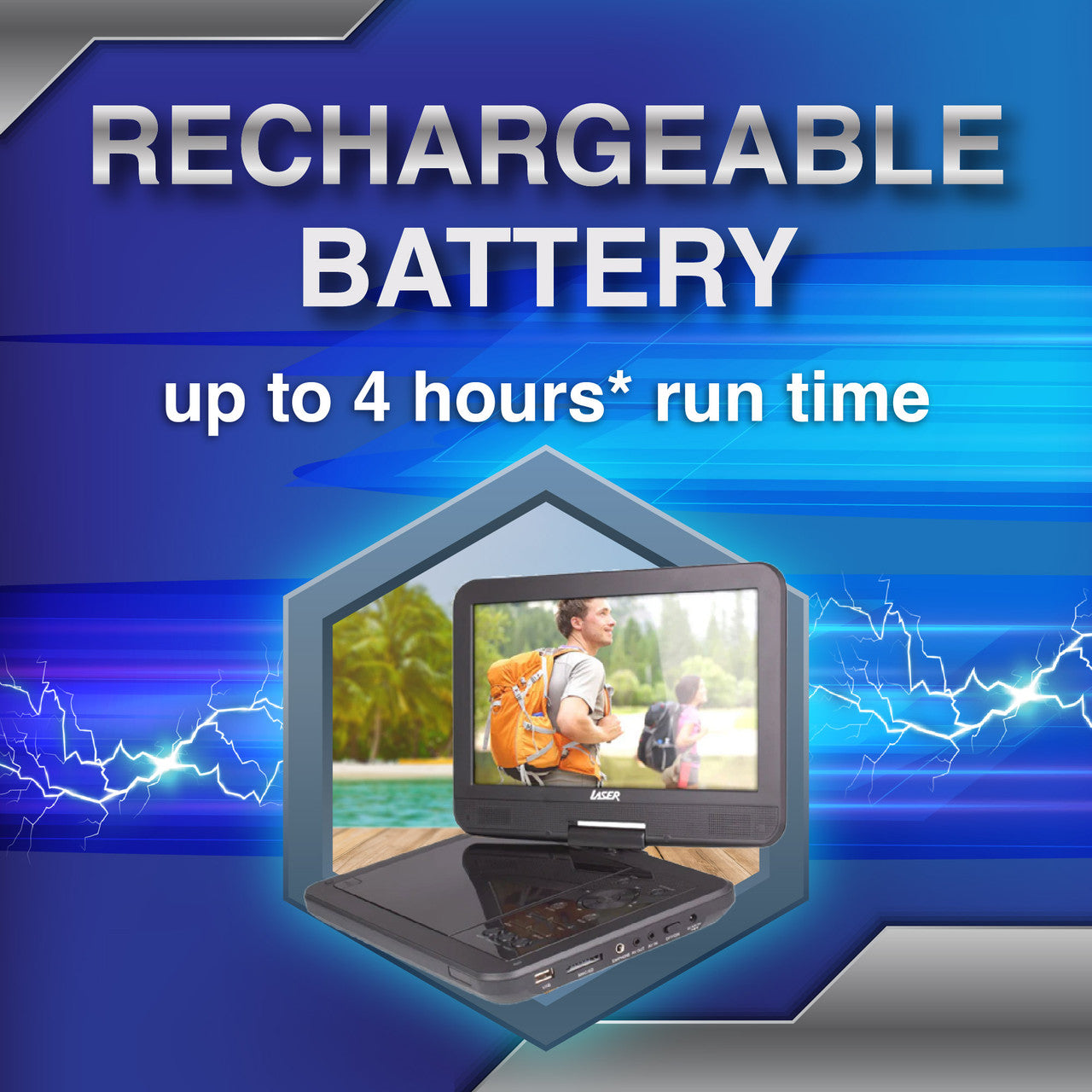 Laser 10 Inch Portable DVD Player with Anti-Skip Technology