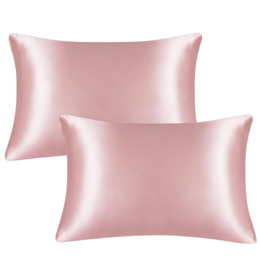 Set of 2 Satin Silk Pillowcase Standard Super Soft Pillowcase with Envelope Closure