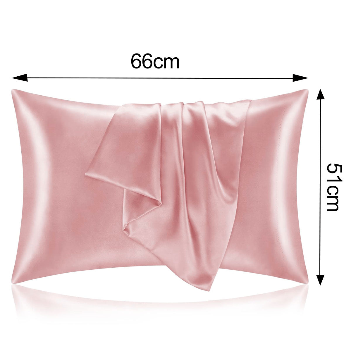 Set of 2 Satin Silk Pillowcase Standard Super Soft Pillowcase with Envelope Closure