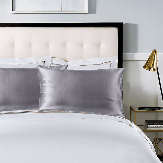 100% Mulberry Silk Pure Silk Pillow Case Hypoallergenic Pillowcase - Charcoal