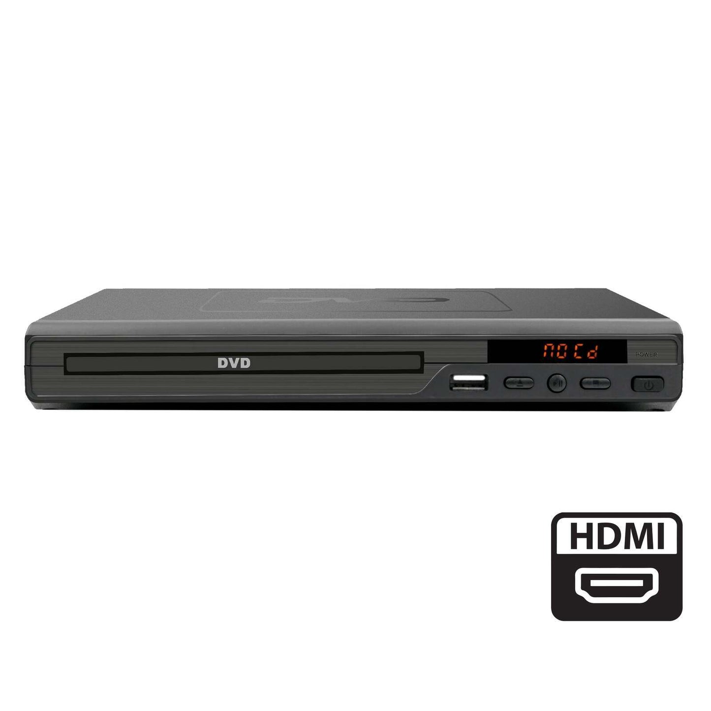 HDMI DVD Player with Remote Control, Compact Size, 8 Languages - Black