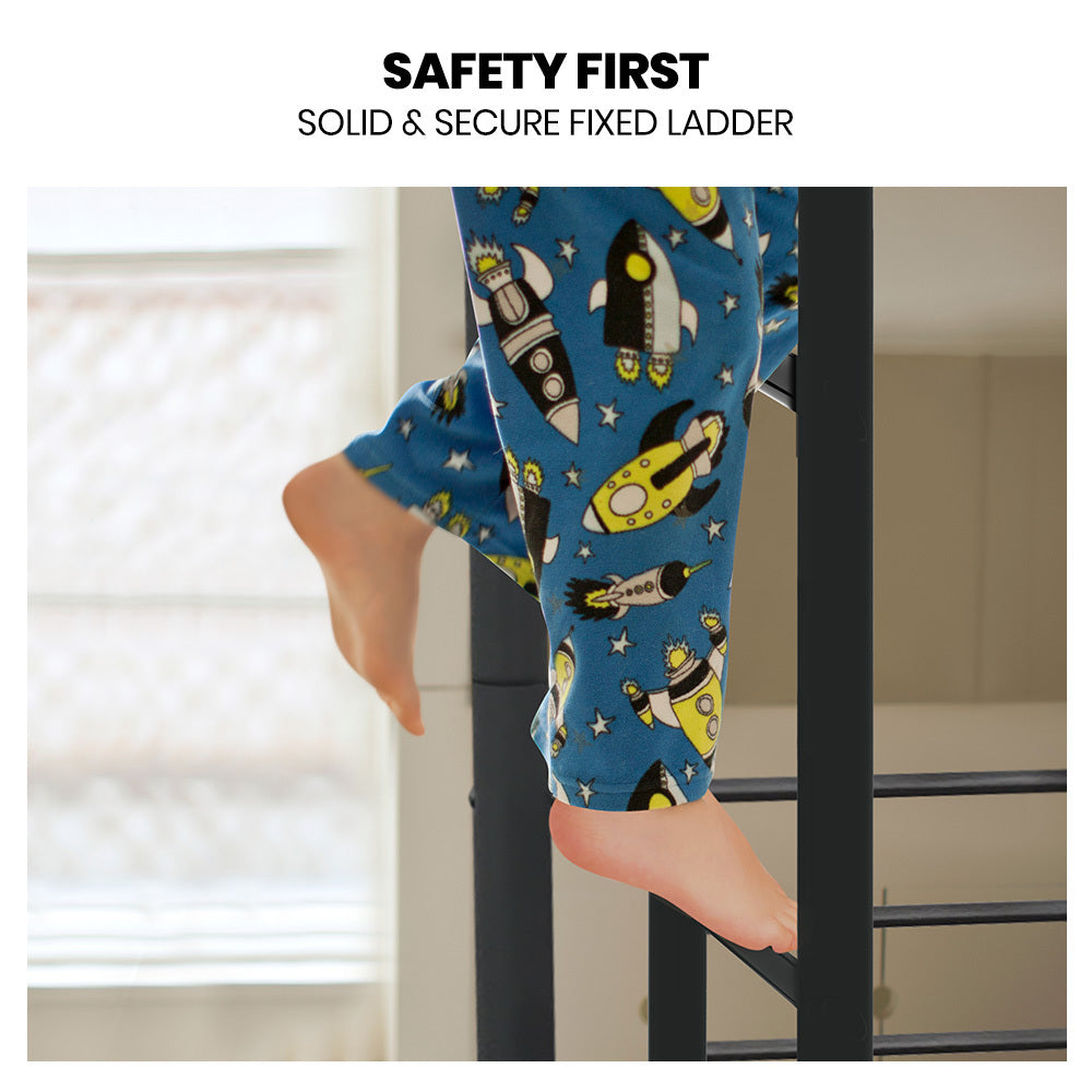 Maia Metal over Bunk Bed Frame - Matte Dark Grey Double