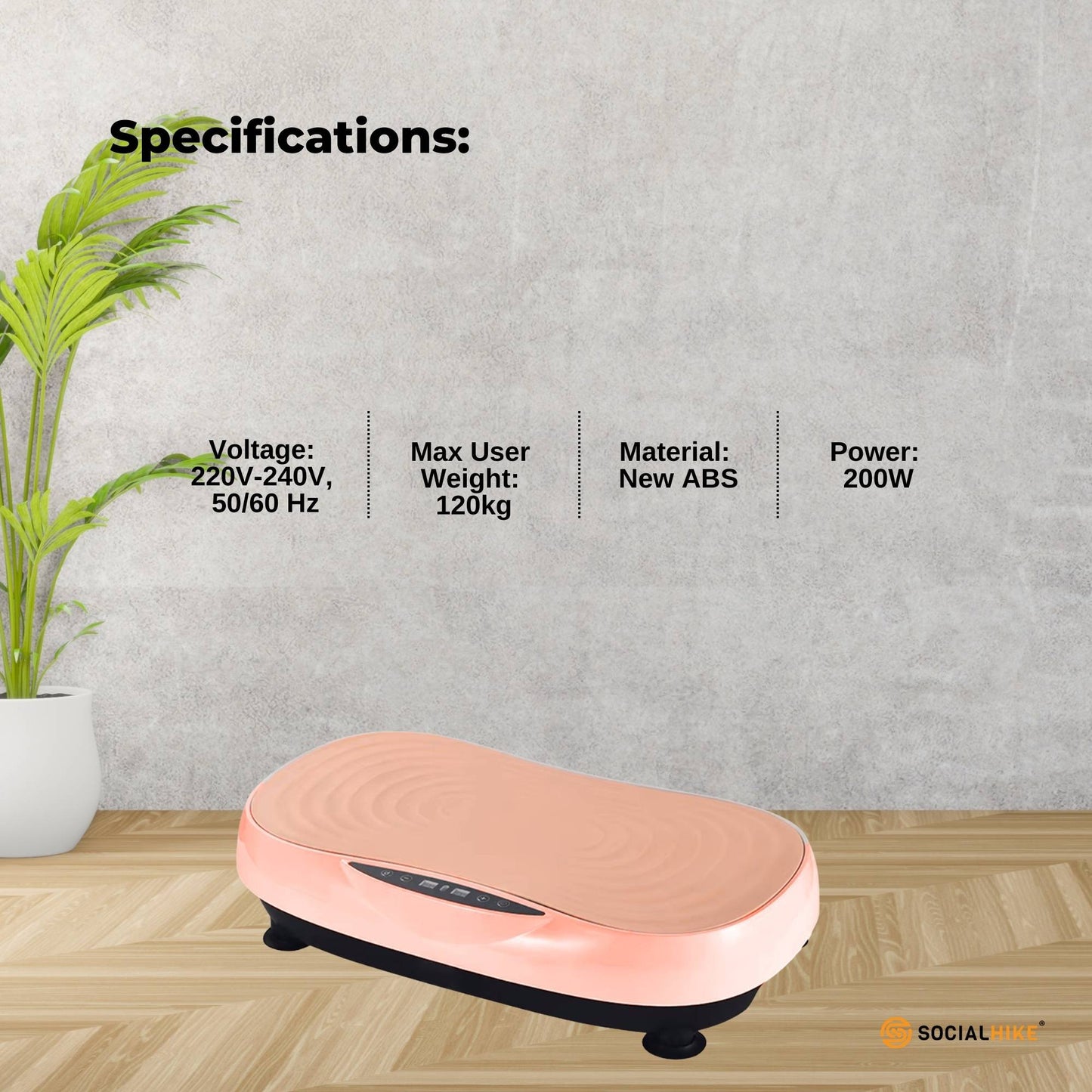 Vibration Plate Machine - Vibrating Exercise Platform - Pink