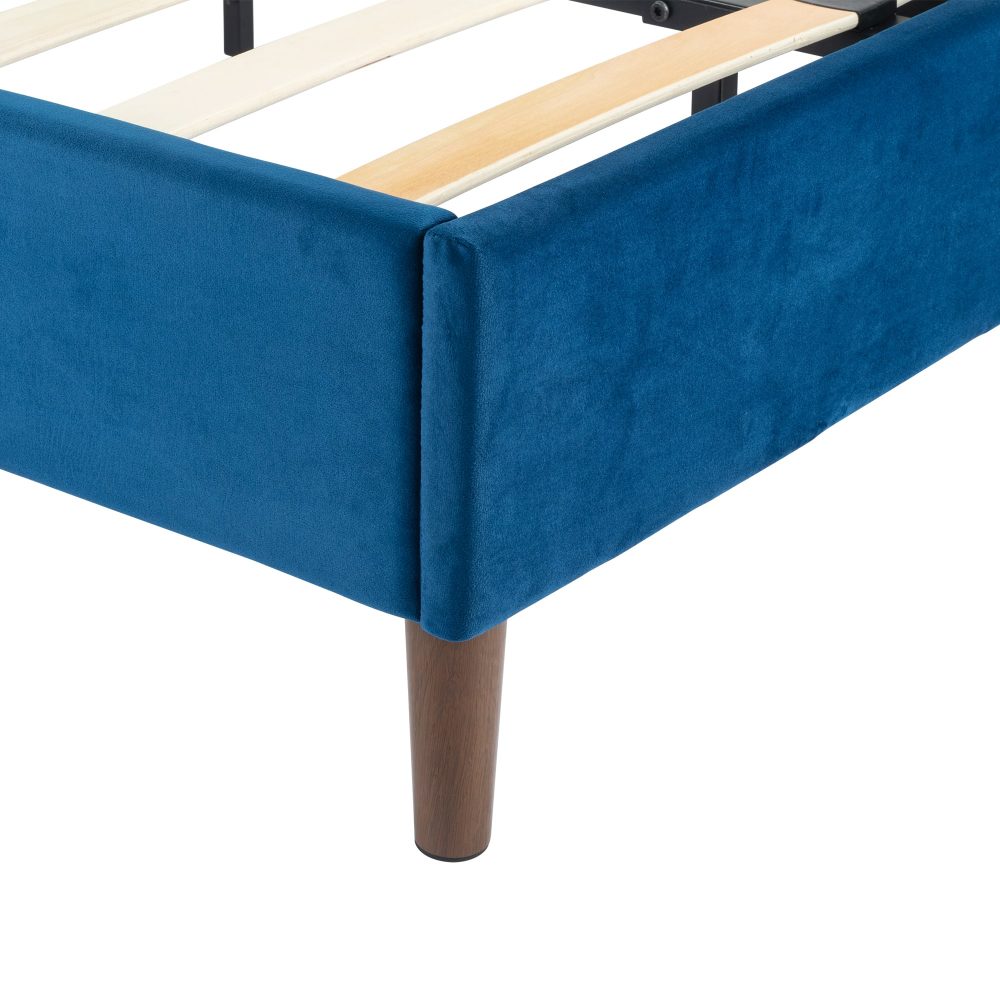 Maya Velvet Bed Frame - Blue Single