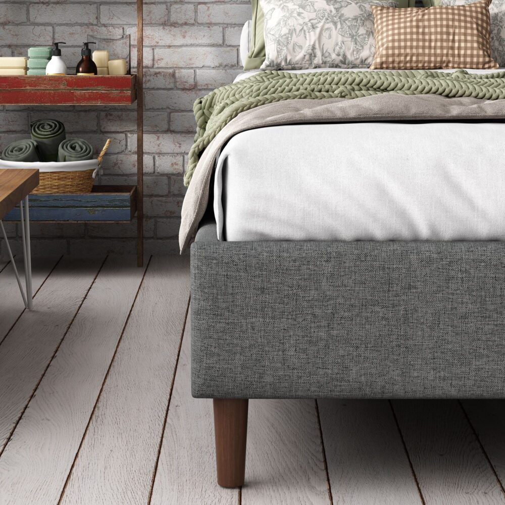 Maya Bed Frame Mattress Foundation - Dark Grey Single