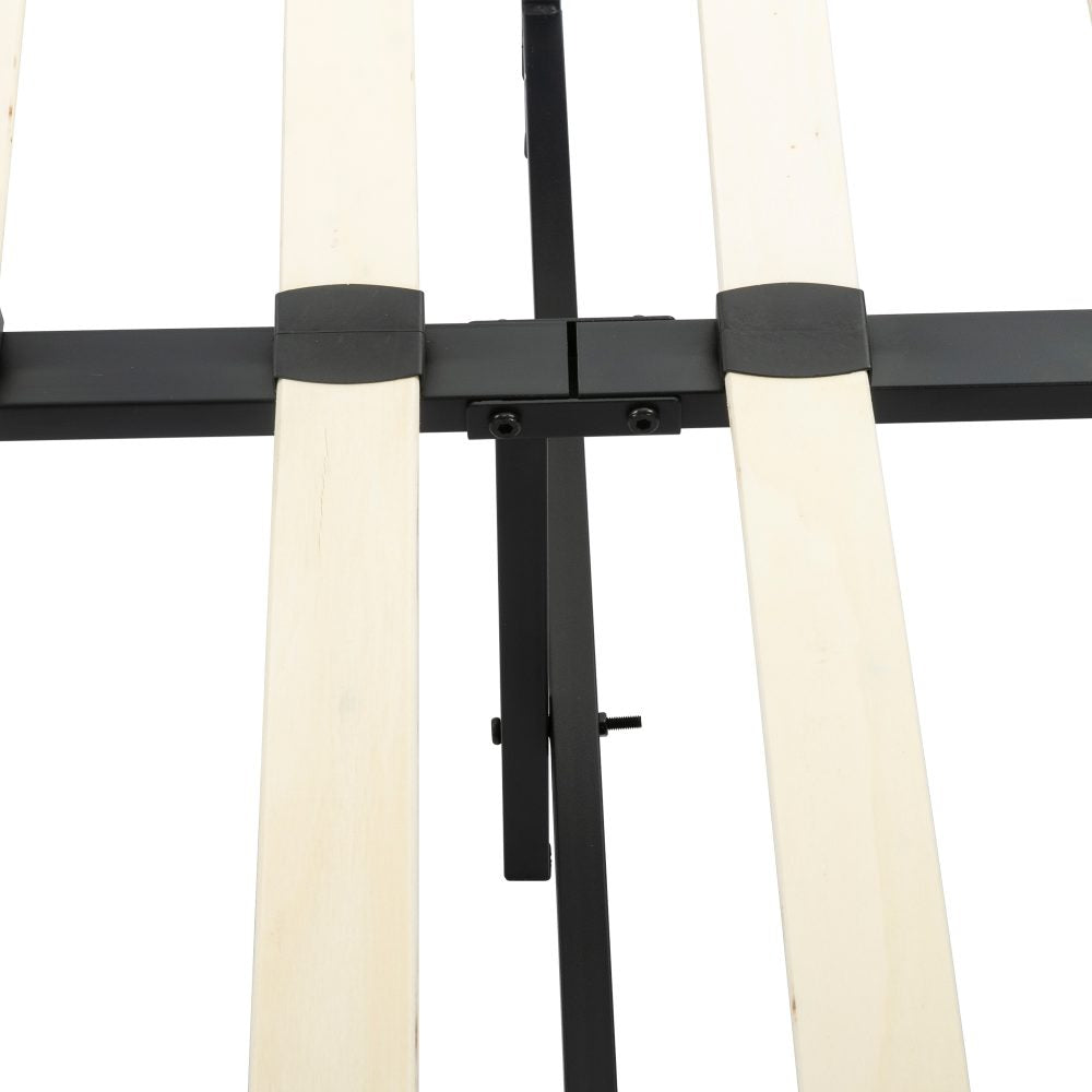 Maya Bedframe with Wooden Slats - Light Grey Queen