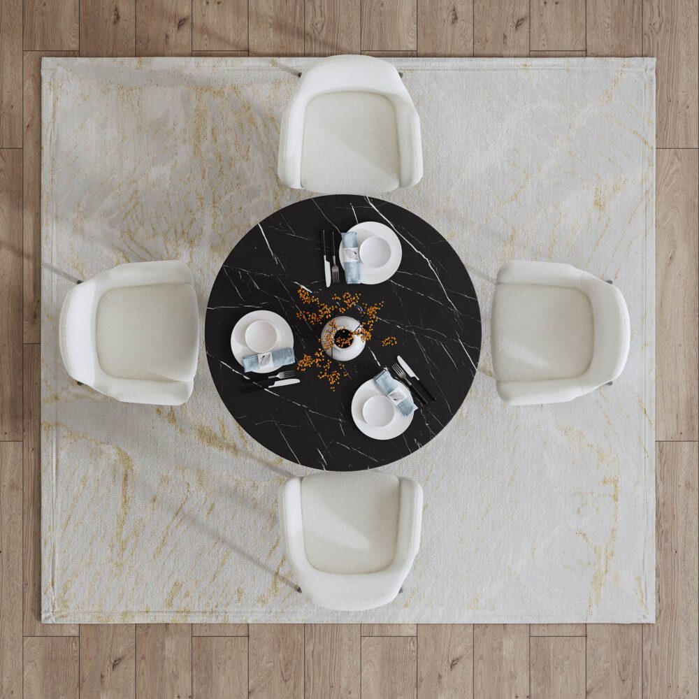 Brady Round Marble - Effect Table - Black