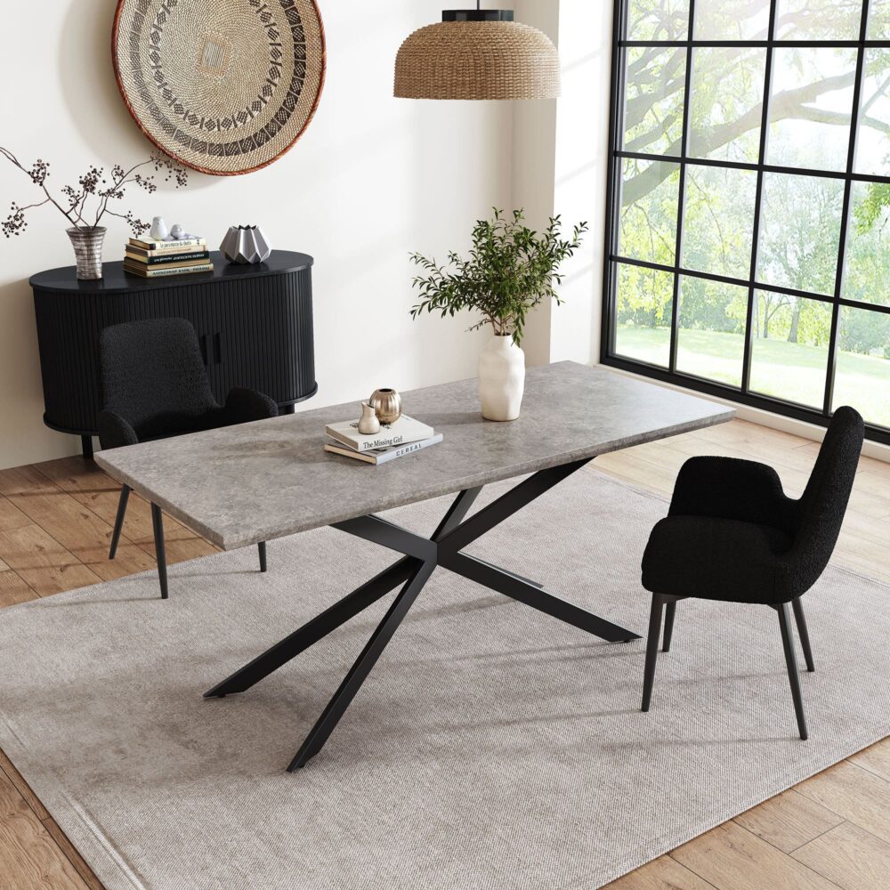 Carter Rectangular Dining Table Mdf Marbling