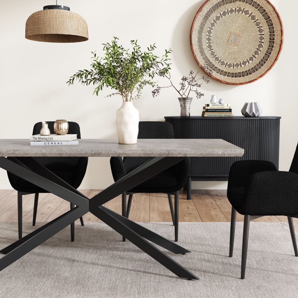 Carter Rectangular Dining Table Mdf Marbling