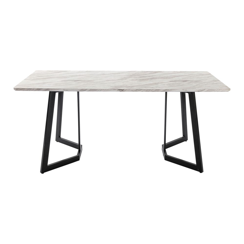 6-Piece Zelma Blue Dining Table & Chair Set Marble Bliss Velvet