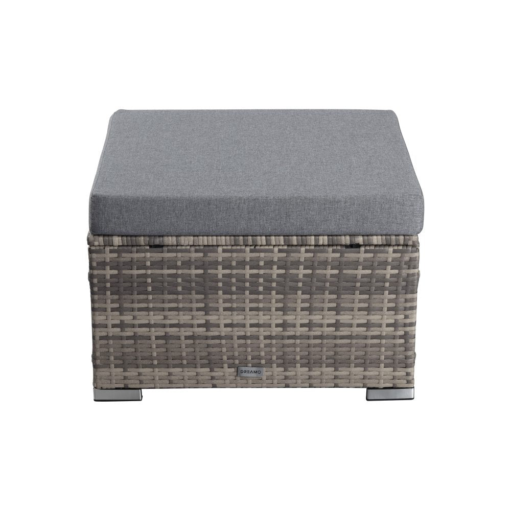 Shannon 6-Seater Large Modular Ottoman Outdoor Lounge Set - Grey