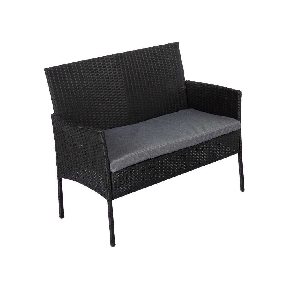 Lowry 4-Seater Wicker 4-Piece Outdoor Lounge Set - Black