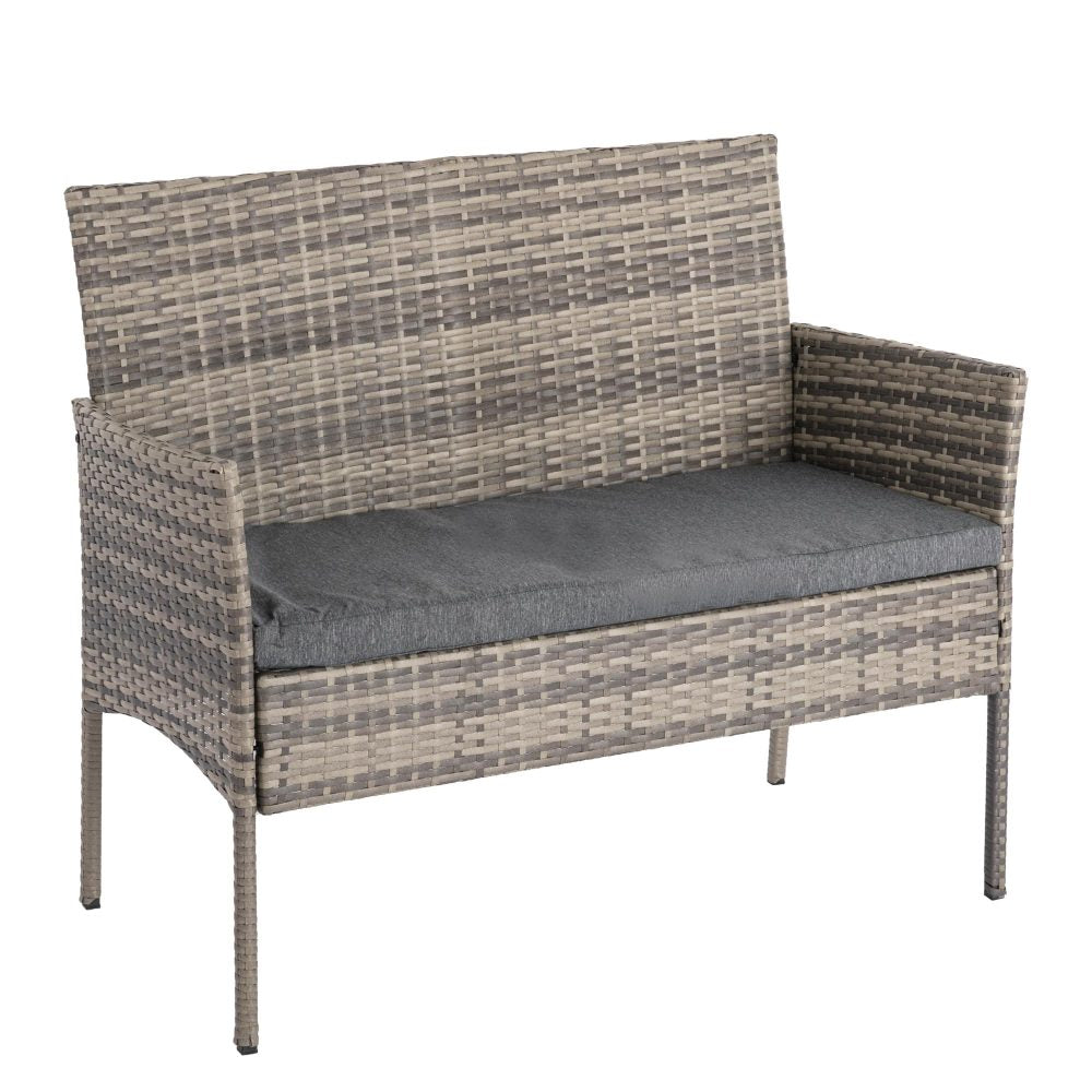 Lowry 4-Seater Wicker 4-Piece Outdoor Lounge Set - Mixed Grey