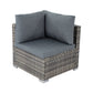 Quincy 4-Seater Modular Lounge with Wicker End Table Outdoor Sofa - Grey