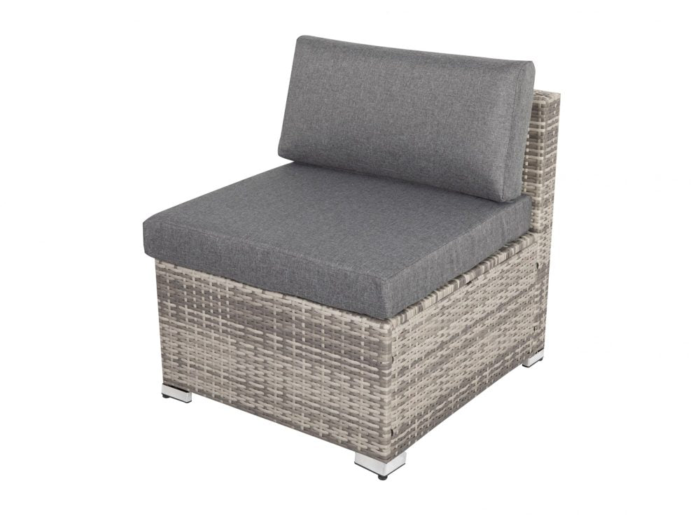Quincy 6-Seater Wicker Lounge 7-Piece Outdoor Wicker with Storage Cover - Grey