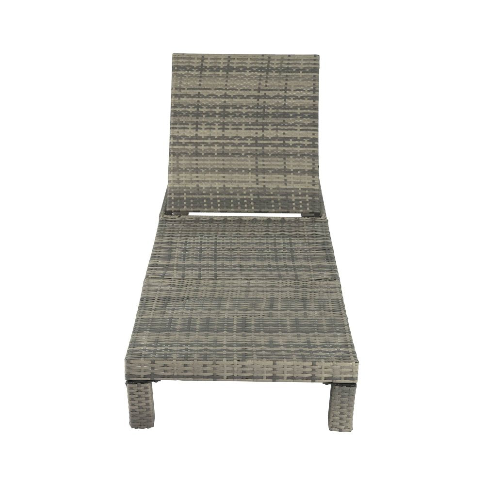 Dylan Rattan Sunbed With Adjustable Recline - Grey