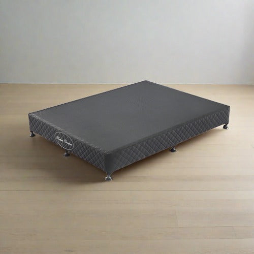 Tricia Ensemble Bed Base Solid Wooden Slat with Removable Cover - Black King