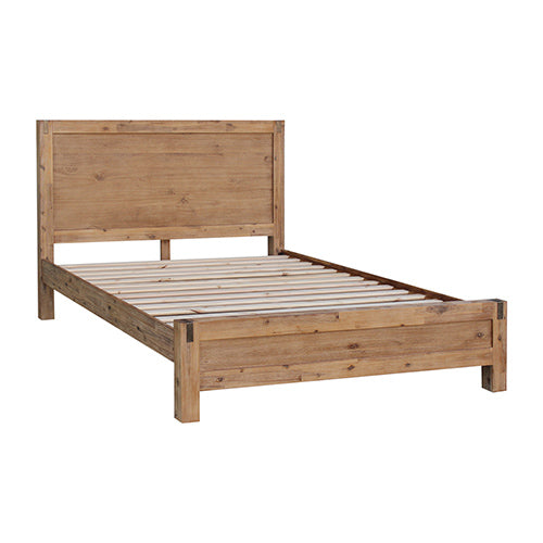 Allison Solid Wood Veneered Acacia Timber Slat Bed Frame - Oak King Single