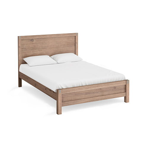 Allison Solid Wood Veneered Acacia Timber Slat Bed Frame - Oak King Single