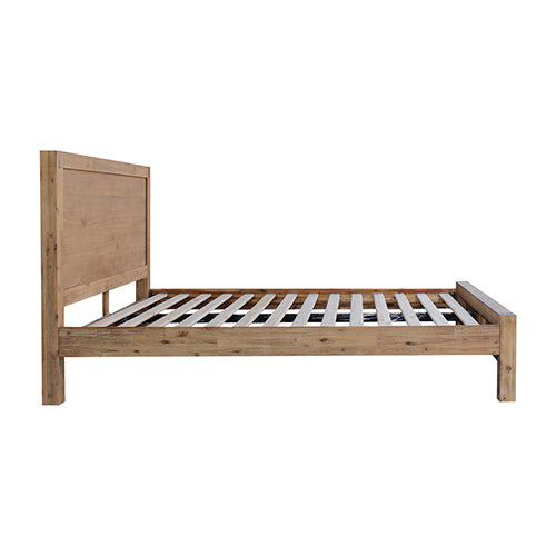 Allison Solid Wood Veneered Acacia Timber Slat Bed Frame - Oak King Single