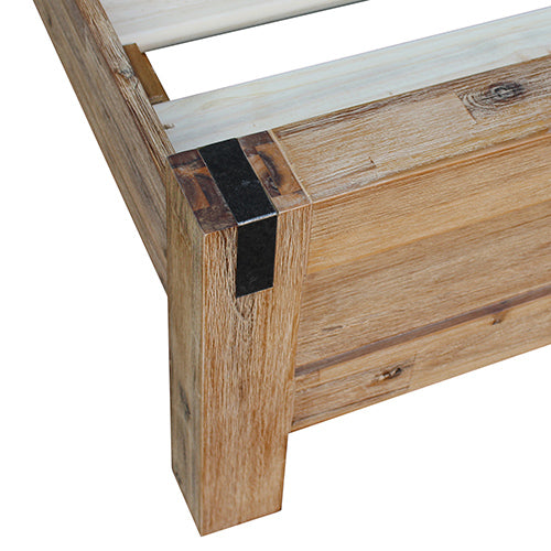 Allison Solid Wood Veneered Acacia Timber Slat Bed Frame - Oak King Single