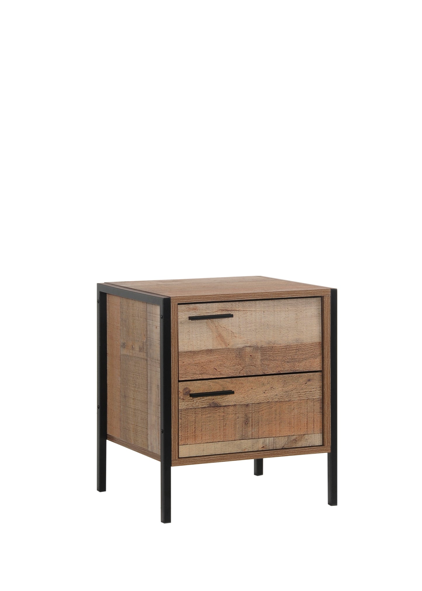 Thompson Wooden Bedside Tables Night Stand Particle Board Construction with 2 Drawers - Oak