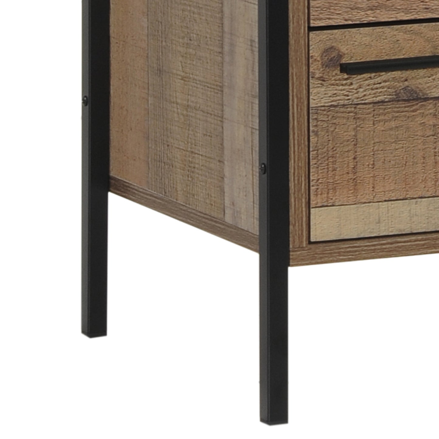 Thompson Wooden Bedside Tables Night Stand Particle Board Construction with 2 Drawers - Oak
