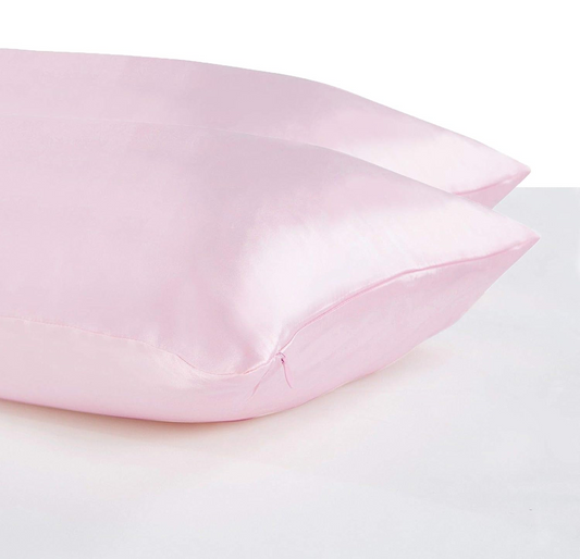 Twin Pack Luxury Pillowcase 100% Pure Mulberry Silk - Pink