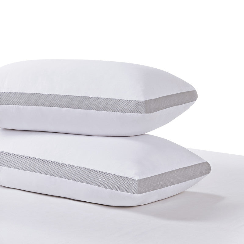 Set of 2 Bamboo Cooling Twin Pack Plush Down-Like Pillows - White