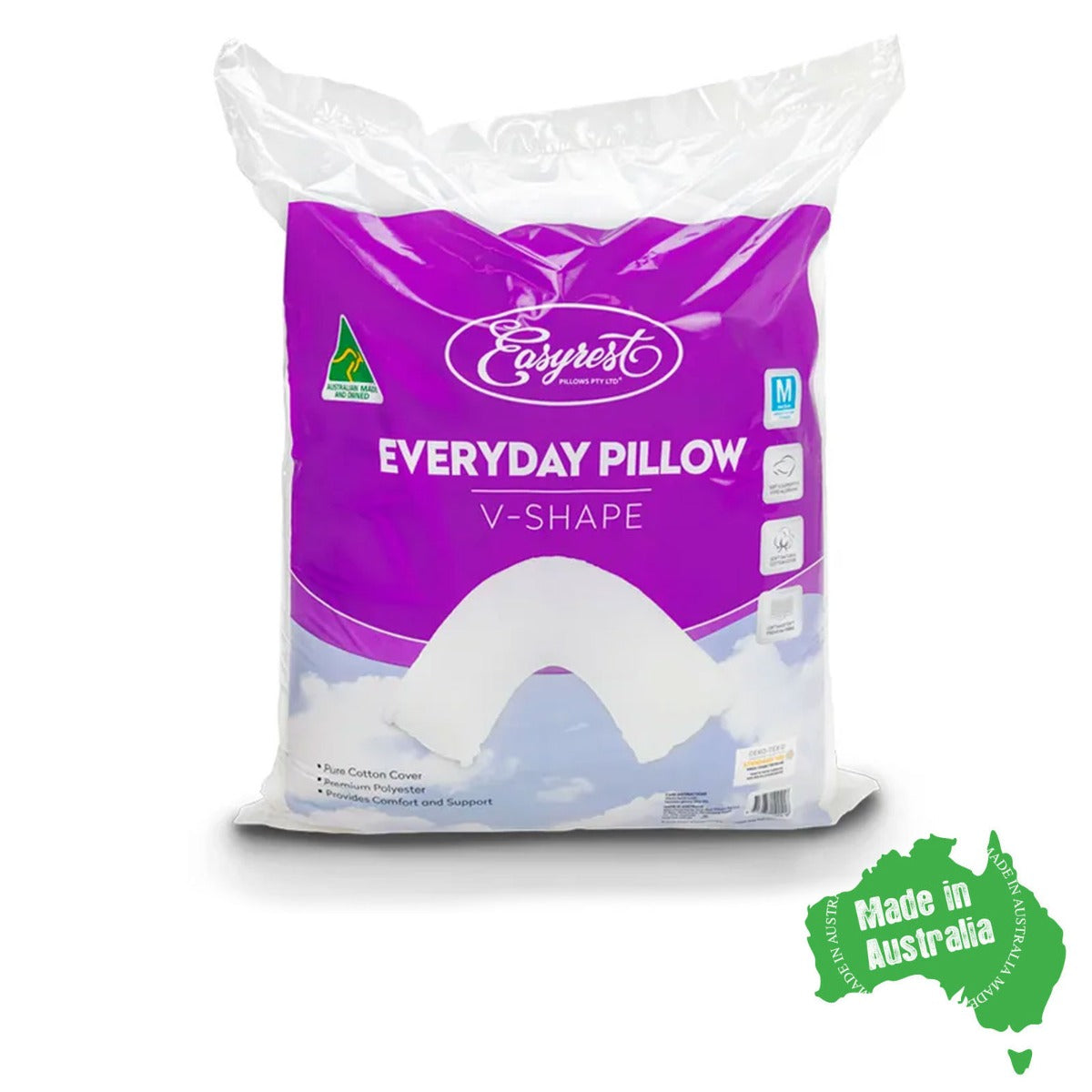 Everyday V Boomerang Shaped Pillow - White