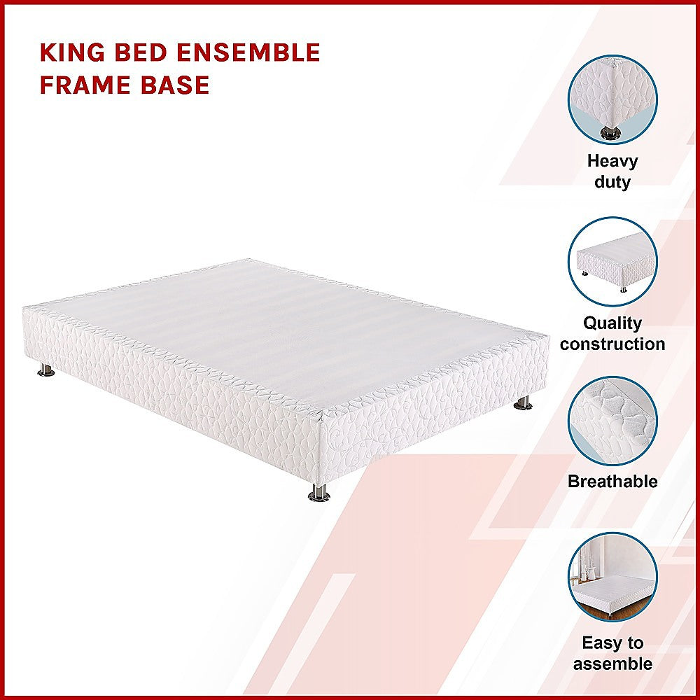 Andrea Ensemble Bed Base - White King