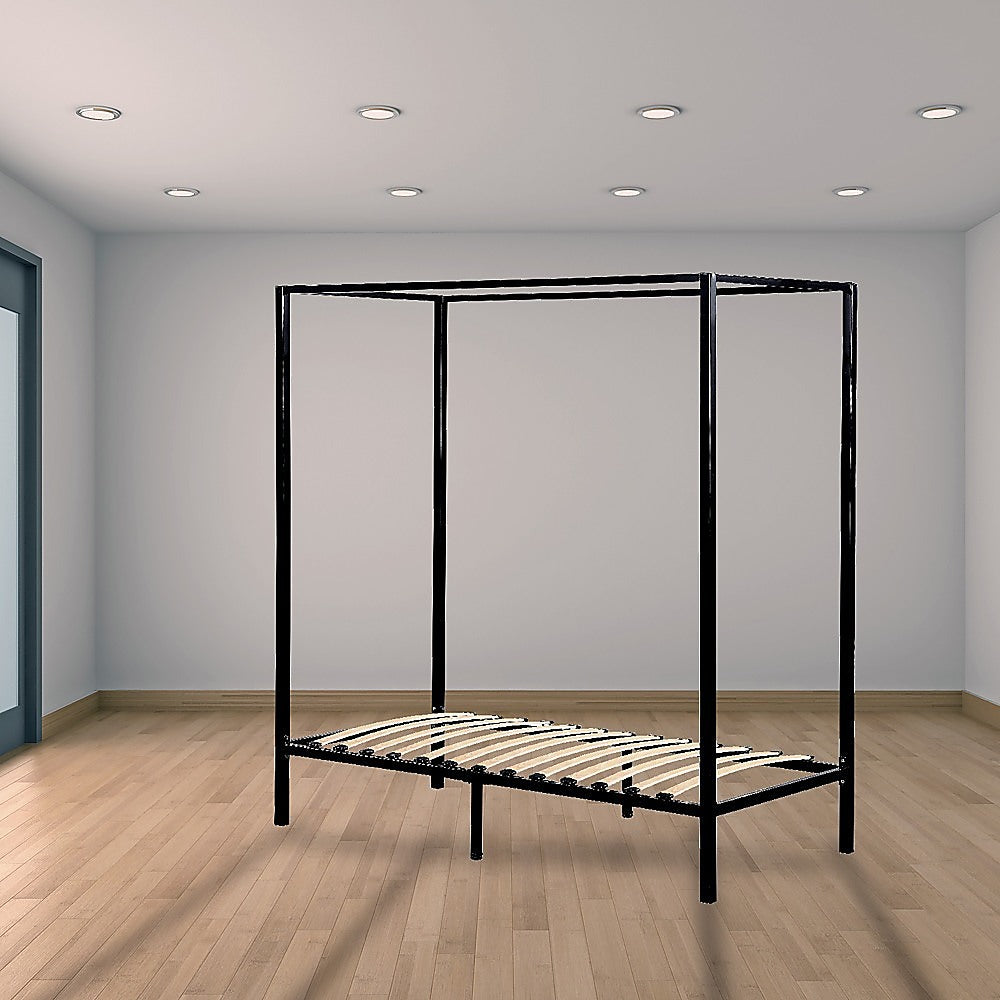 Lilian Four Poster Bed Frame - Black Single