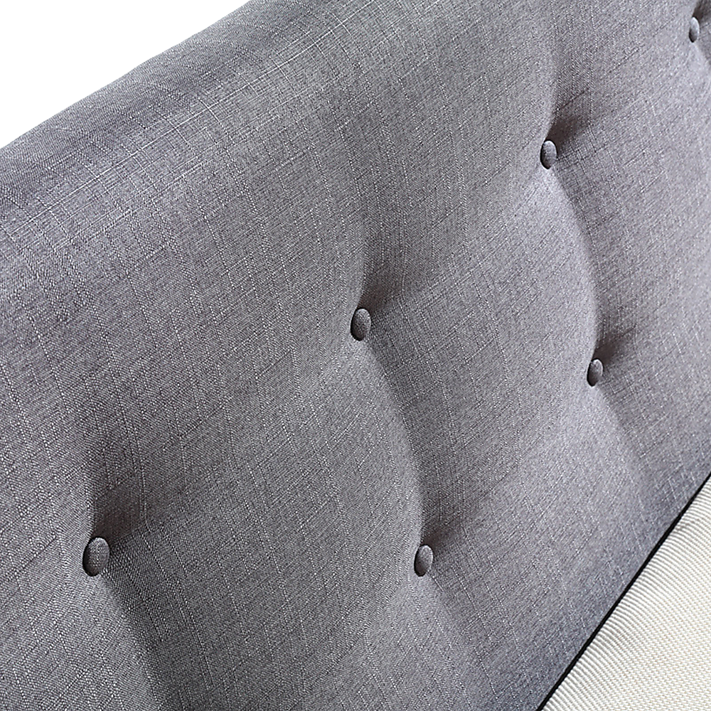 Paisley Deluxe Linen Bed Frame Fabric - Grey Double