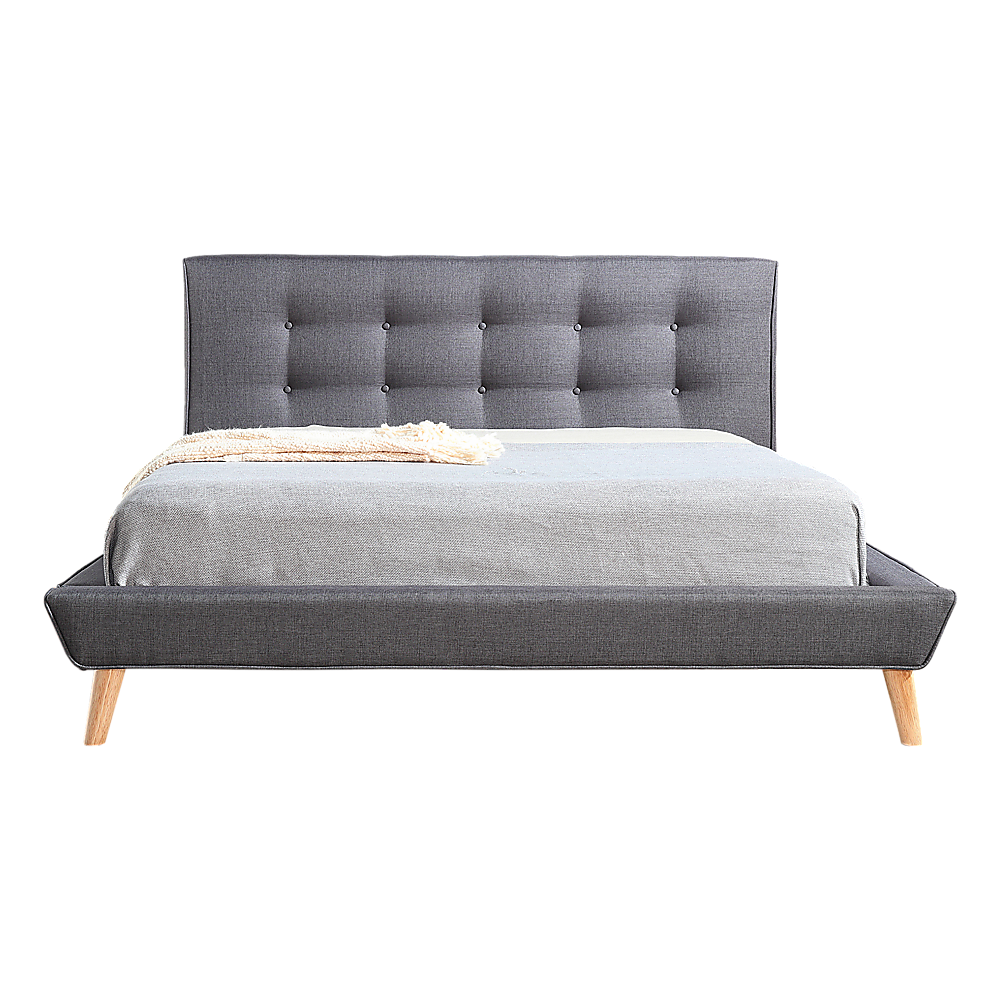 Paisley Deluxe Linen Bed Frame Fabric - Grey Double