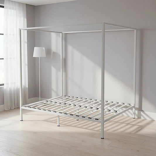 Lilian Four Poster Bed Frame - White Queen