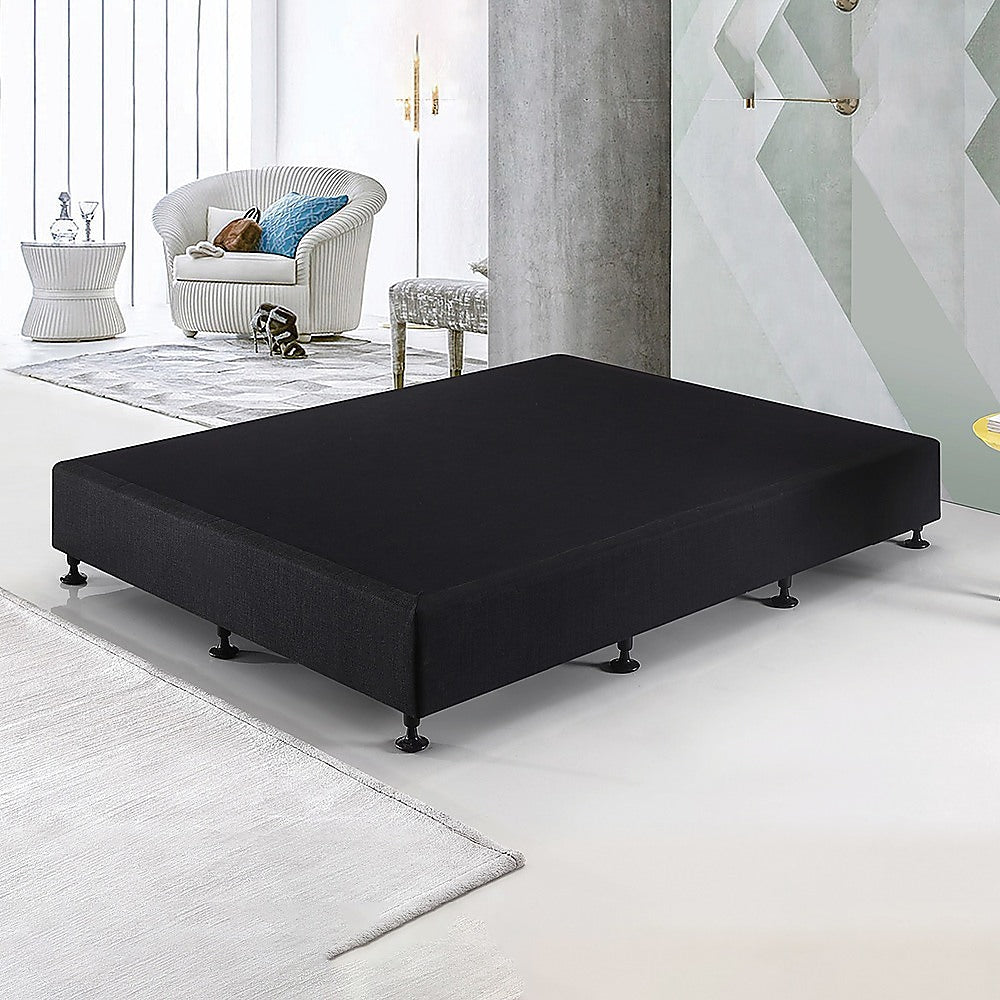 Aisha Ensemble Bed Base Linen Fabric - Midnight Black King Single