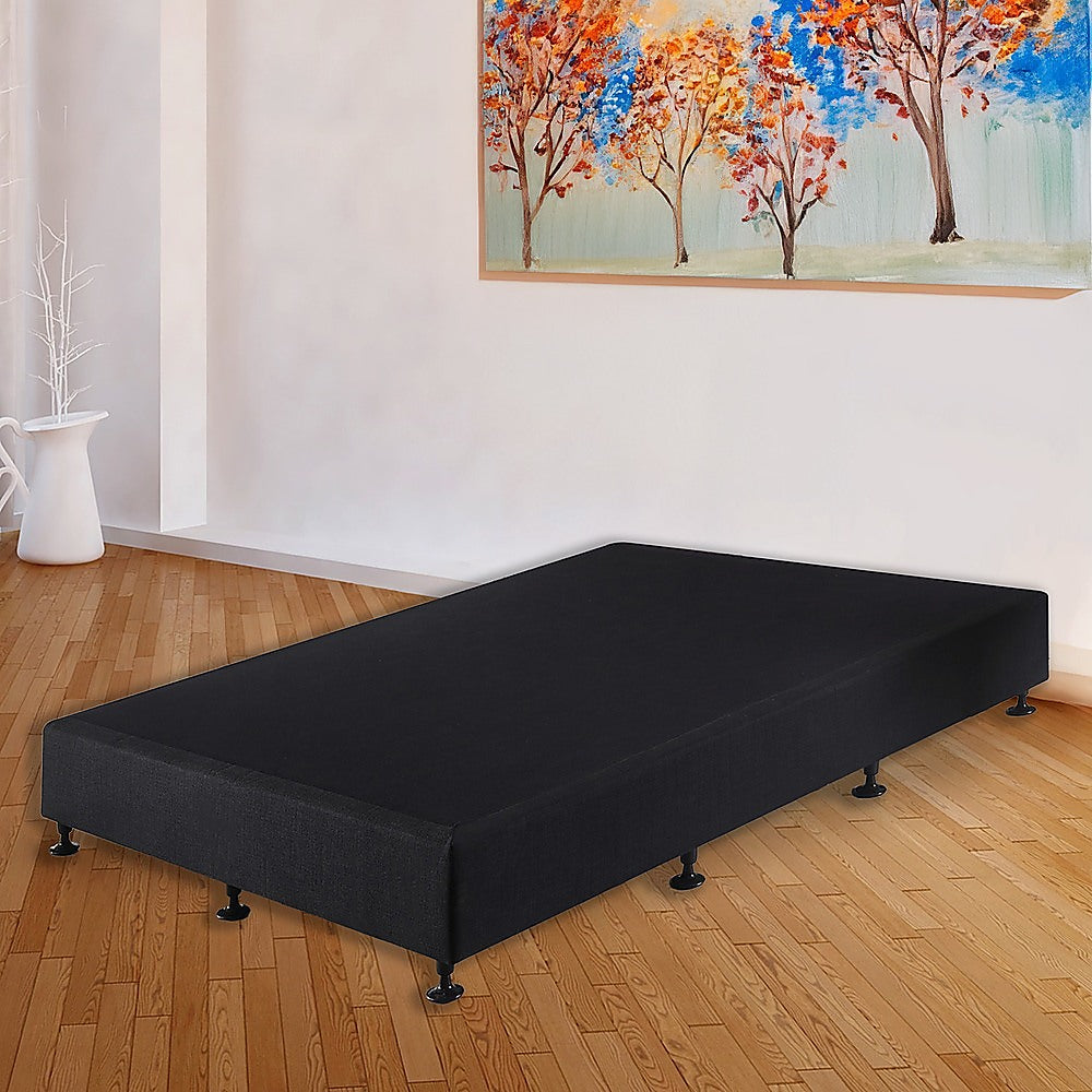 Aisha Ensemble Bed Base Linen Fabric - Midnight Black King Single