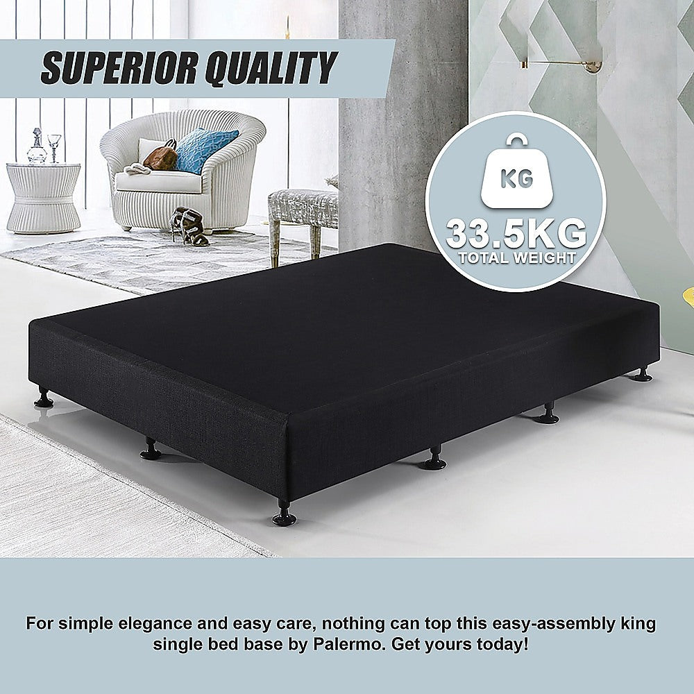 Aisha Ensemble Bed Base Linen Fabric - Midnight Black King Single