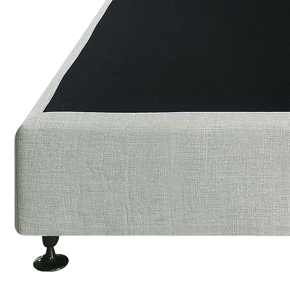 Aisha Ensemble Bed Base Linen Fabric - Platinum Light Grey King Single