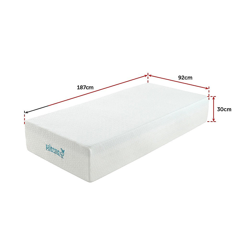 Kairos 30cm Mattress Memory Foam Green Tea Infused - Single