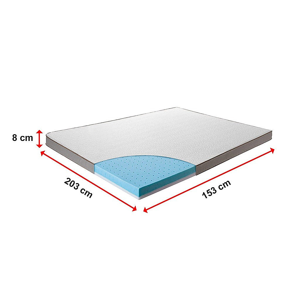 Queen Palermo Memory Foam Mattress Topper Cooling Gel Infused CertiPUR Approved