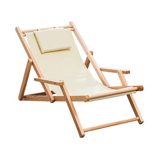 Lotan Premium Foldable Outdoor Sling Chair Patio Lounge - Beige
