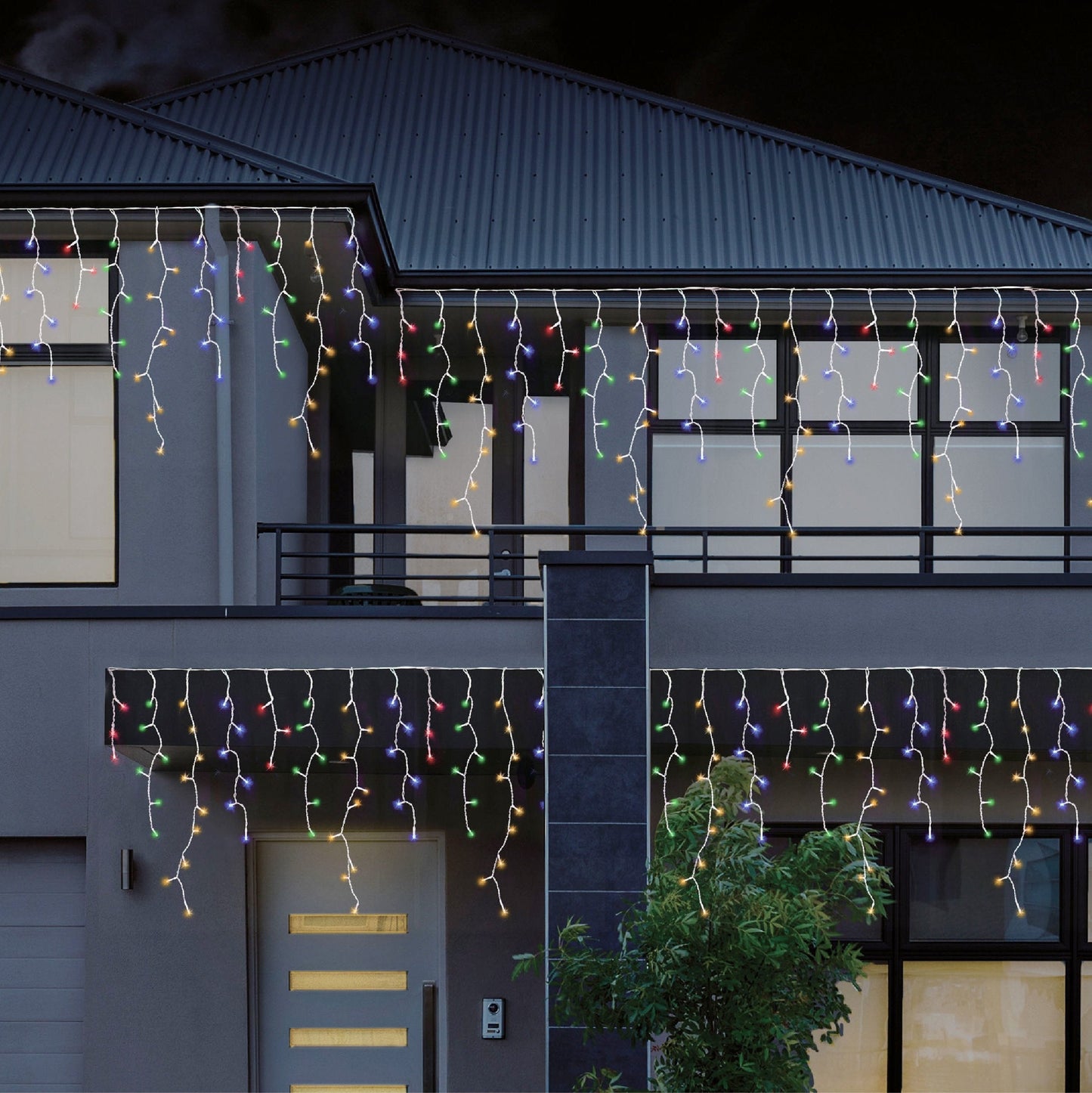 12M 480 LED Snowing Icicle Lights - Multicolour