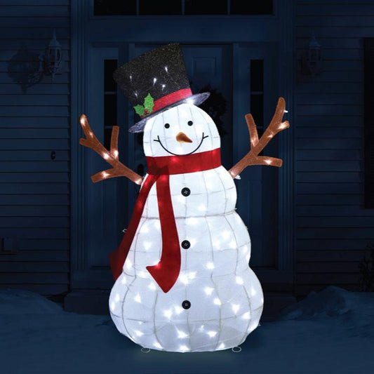 1.35M LED Mesh Melting Snowman 135cm Twinkle