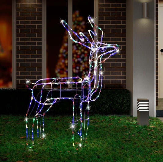 110cm LED Twinkling Standing Reindeer - Multicolour
