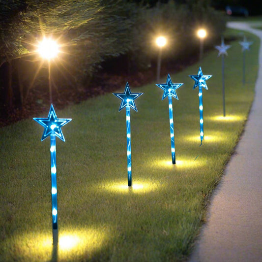 Set of 4 LED Lightshow Star Path Lights Remote Controlled 20 LED - Stars