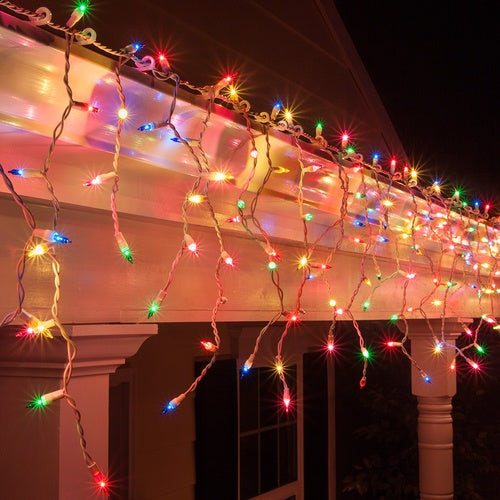 200 LED Battery Operated Icicle Lights - Multicolour