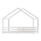 Hailey Bed Frame Wooden Kids House - White Single